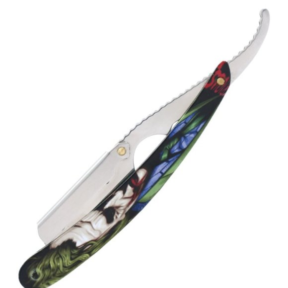 Joker Style Handle Throat Shaving Straight Razor With 10 Blades - Picture 3 of 3